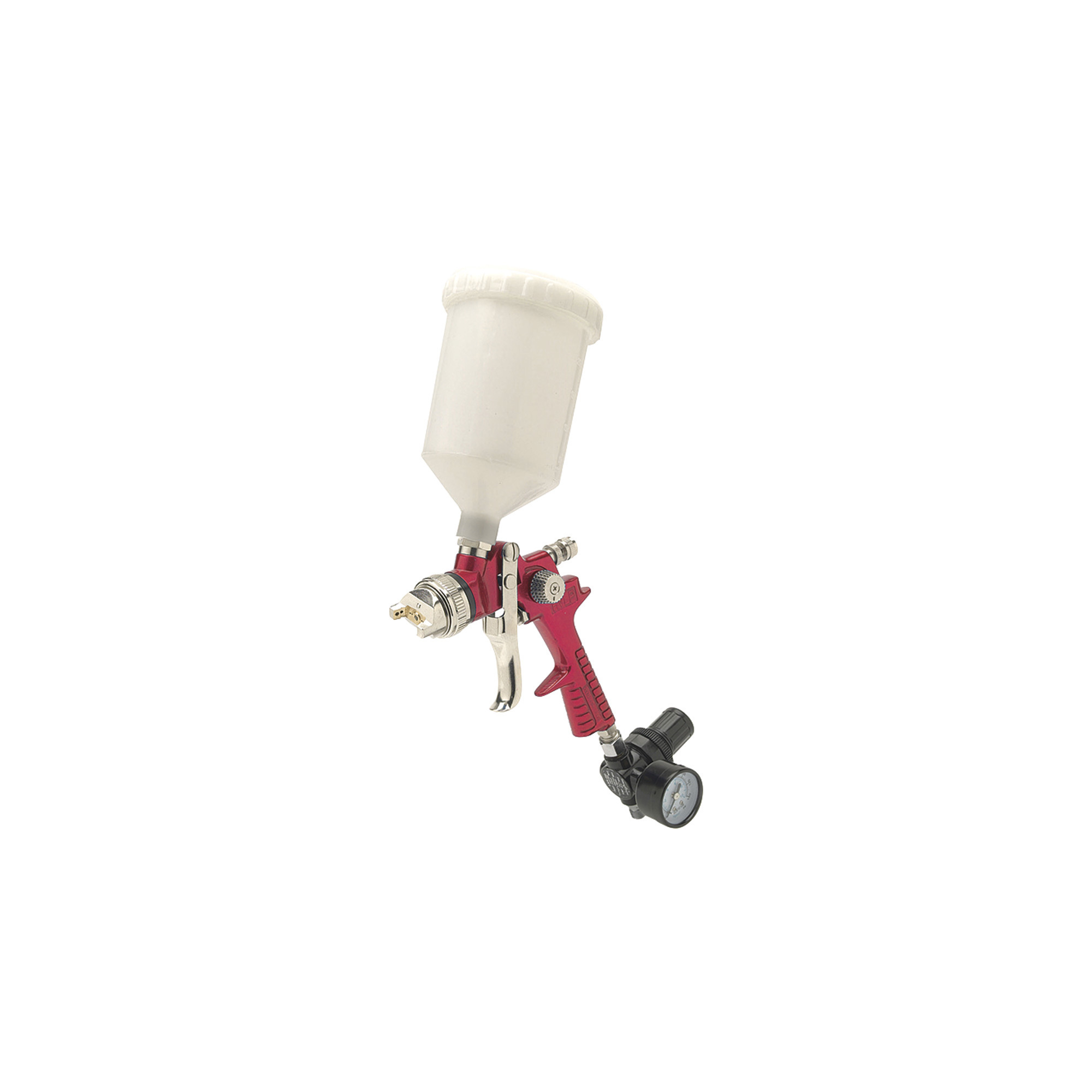 Vaper HVLP Paint Spray Gun Set - 1.8mm, Stainless Steel Needle, Locking Pressure Regulator, 600cc Plastic Cup, Model# 19018